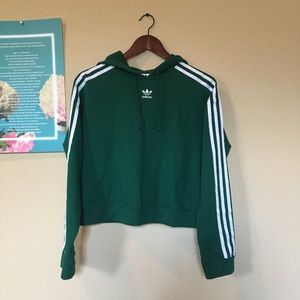 [SOLD] adidas originals green cropped hoodie